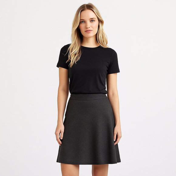 Theory Dark Grey Wool A-Line Skirt Size 10 Minimalist Office Classic Career - Picture 7 of 7